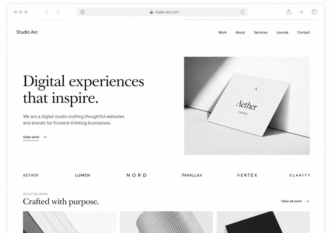Beispiel eines Loome Website-Designs